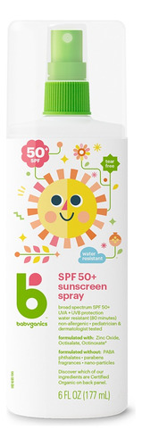 Protector solar Babyganics FPS 50 Spray en spray de 177 mL