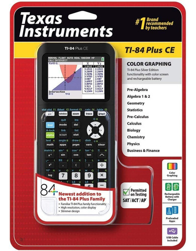 Calculadora Gráfica Ti84 Plus Ce, Negra