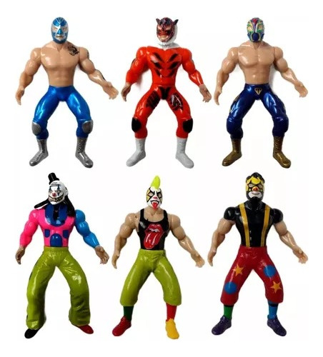 Pack 5 Muñecos Luchadores Coleccionables Lucha Libre