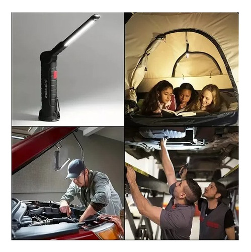 Portatil Linterna Led Recargable Cob Colgable Magnética