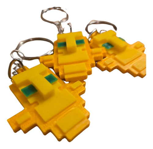 Llavero Minecraft Totem De La Inmortalidad (10 Unidades) -3d Dorado