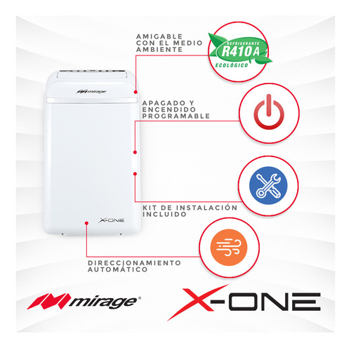 Aire Acondicionado Portatil Mirage X One Solo Frio Maps1211c Blanco