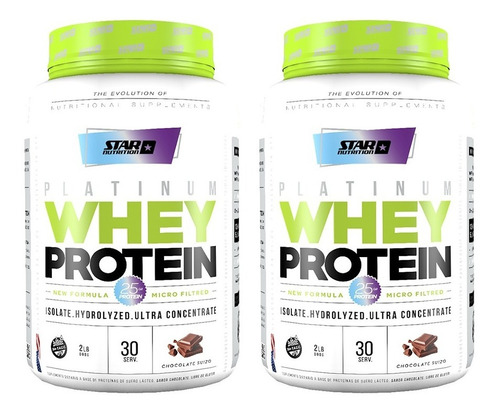 Premium Whey Protein Star Nutrition 2 Envases De 2 Lb
