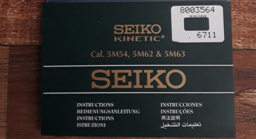 Manual De Instruções Relógio Seiko Knetic Calibre 5m54,62,63