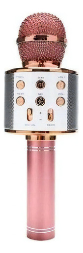 Micrófono Bluetooth para karaoke con grabador de sonido inalámbrico Rose Gold