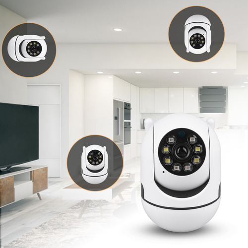 Câmera De Visão Noturna Sem Fio Smart 1080p Hd Com Rotação D