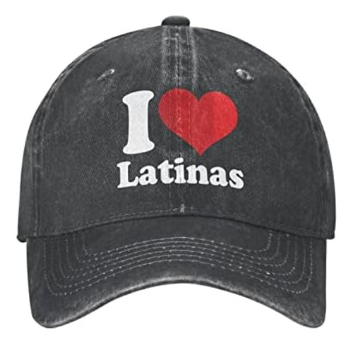 I Love Latinas Sombrero Mujer Gorras De Béisbol Gorras Negro