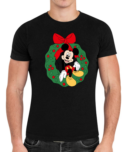 Playera Mickey Mouse Corona Lazo Navidad Familia Disney 