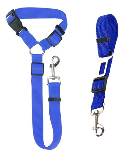 X2 Cinturón De Seguridad Auto Perro Correa Cinturón 3 En 1 Color Azul