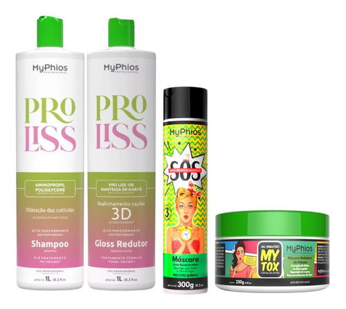 Kit Progressiva Proliss 1l + Mytox 250g + Sos 300ml- Myphios