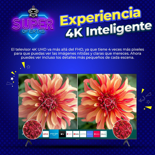 Imagen 2 de 7 de Tv Samsung 70 Cristal Uhd Smart 4k Modelo 2 0 2 1 - 70au7000