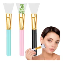 Comprar 3 Pinceles Faciales De Silicona Aplica Mascarillas Cremas 