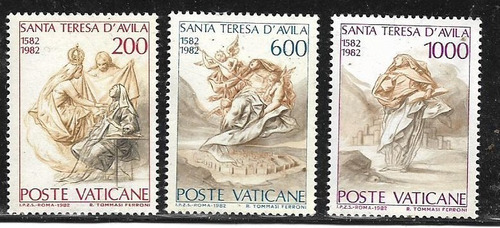 Serie 3 Estampillas Mint - T. De Avila - Vaticano Año 1982