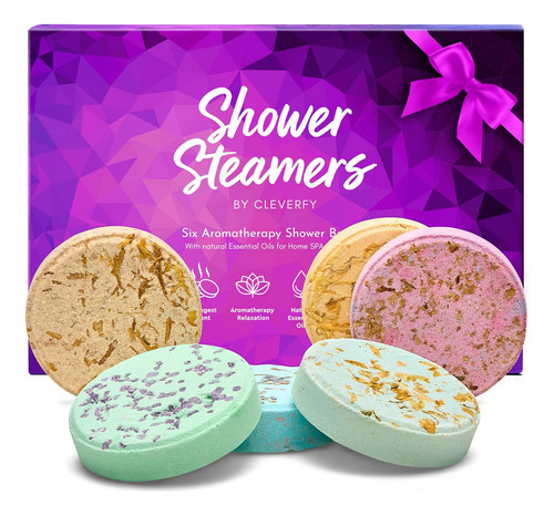 Cleverfy Shower Steamers Aromaterapia - Paquete Variado De 6