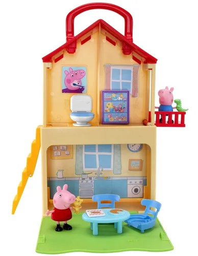 Casa Peppa Pig Con Valija Y Muñecos Peppa Cerdita Y George