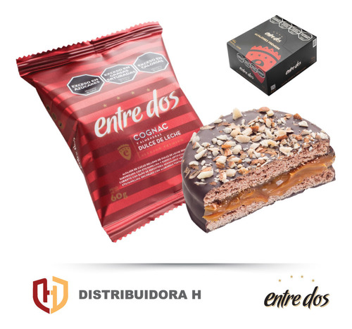 Alfajor Premium Entre Dos - Caja X12 Ud Choco Ddl Al Cognac