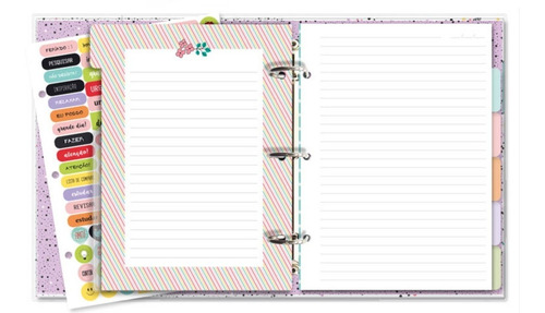 Caderno Fichário Argolado 12 Mat-capa Pvc - Beija Flor