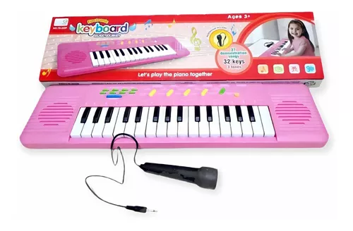 Teclado Musical Infantil C/ Microfone Musicas Tocar Cantar - MTM