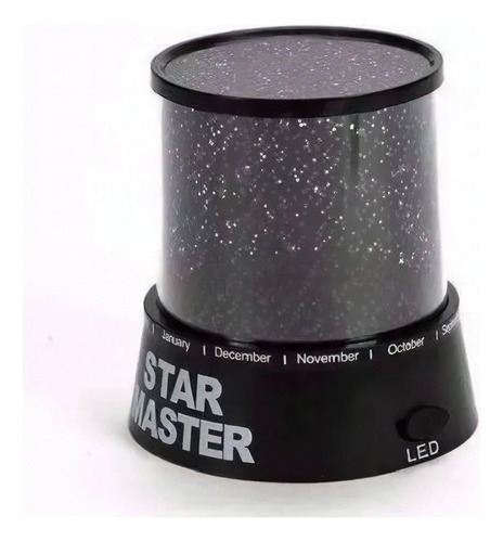 Velador Lampara Proyector Estrellas Star Master Usb O Pilas Color de la estructura Negro