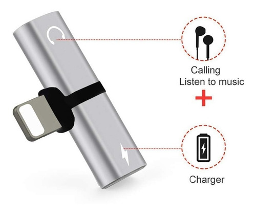 Adaptador Para Audifonos Y Carga Simultanea iPhone 8, 9 Y X