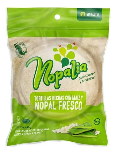 Tortillas Nopalia De Nopal Orgánico Y Maíz De 450 G