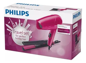 Set De Viaje - Planchita Alisadora De Pelo + Secador Cabello