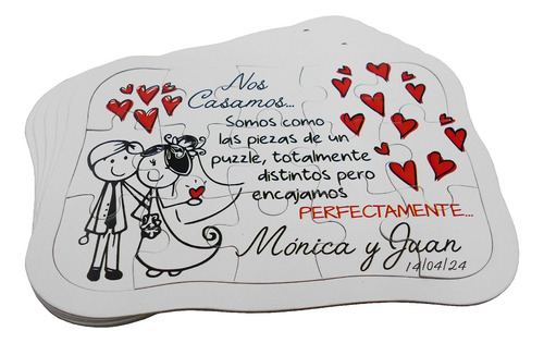 Rompecabezas Personalizado 15 Piezas Invitacion Tarjeta