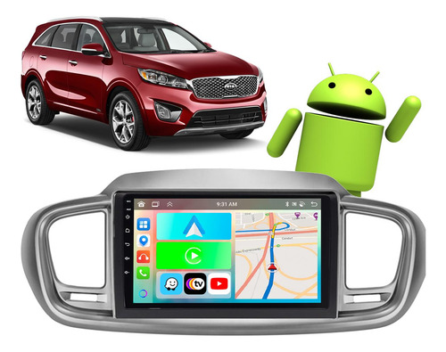 Kit Multimidia 9 Polegadas Android Sorento 16 17 18 19 20 Tv