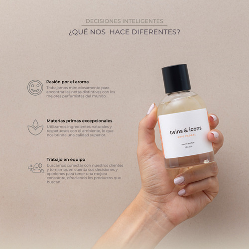 Perfume Para Mujer Fragancia Chic Floral 100ml Twins & Icons