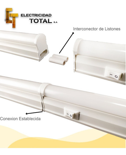 Imagen 3 de 10 de Listón Bajo Mesada Alacena 9w 60 Cm C/tecla Luz Fría/ Cálida