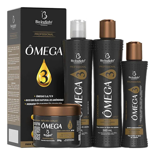 Kit Capilar Ômega 3 Bio Instinto Com Óleos Essenciais 4 Item
