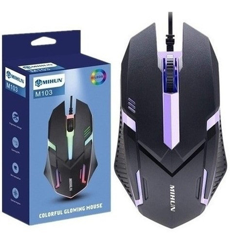 Mouse Optico Luz Led Rgb Mihun M103 