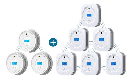 Aegis Detector Humo Interconectado Inalambrico Monoxido 3 6