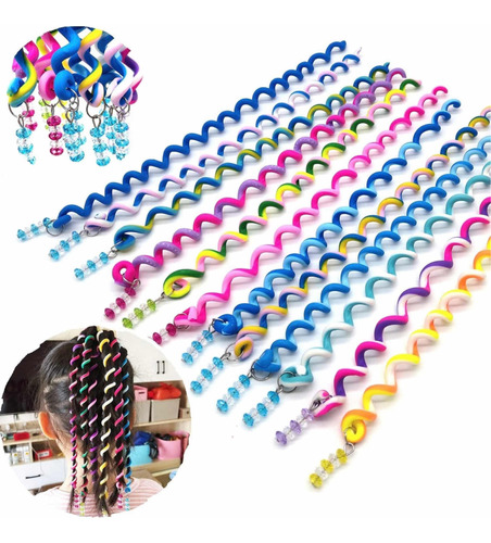 Banda Goma Espiral Para Peinados Pelo Trenzas Niñas X 6u 