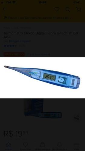 Imagem 2 de 2 de Termometro Clinico Digital De Febre G-tech