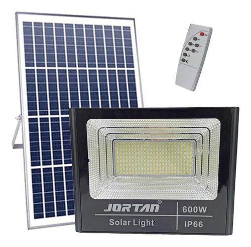 Lampara Reflector Con Panel Solar Jortan 600w Ip66 Recargabl