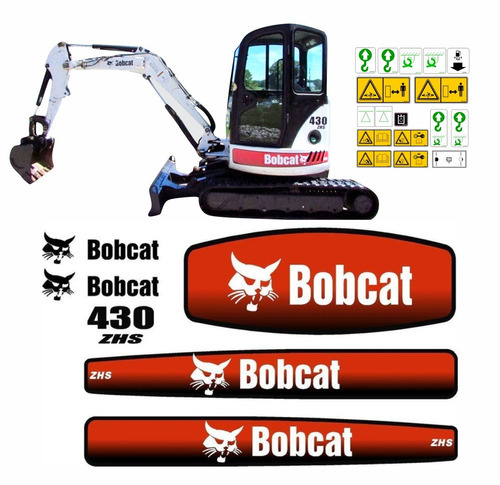 Kit Adesivo Compatível Mini Escavadeira Bobcat 430 Zhs