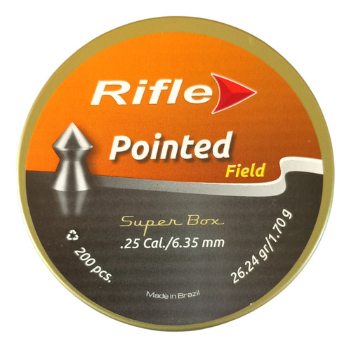 Balines Rifle Pointed Field 6.35mm (26.24gr) X200 ( 3latas )