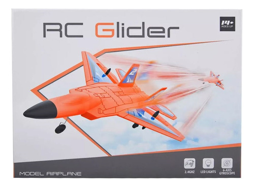 Avión R/c Combate Giro 360o C/estabilizador 25 Cm Original Colornaranja