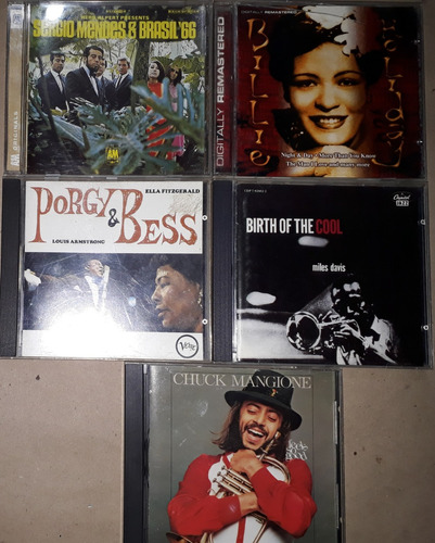 5 Cd's: Miles Davis, Holiday, S. Mendes, Mangione, Armstrong