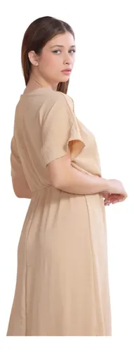 Vestido Longo Ver o Feminino Moda Social Decote V Fenda MercadoLivre