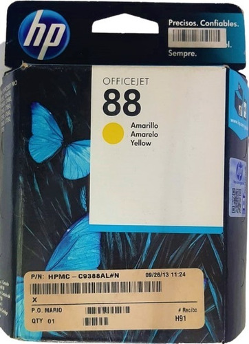 Cartucho Hp C9388al Amarillo 88 Offcejet K550, K5400, K8600