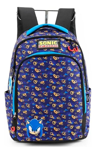 Mochila De Costas Sonic Argolinhas Azul - Luxcel