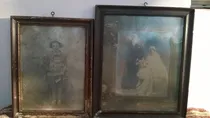 Comprar Par De Antiguos Marcos Cuadro En Madera Con Viejas Fotos  
