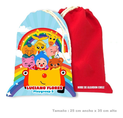 Bolsa Colación Jardín Infantil Plim Plim  Personalizada