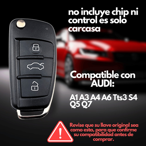 Carcasa Llave Control Audi A1 A3 A4 A6 Tts3 S4 Q5 Q7