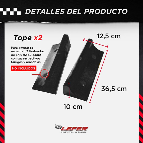 Imagen 3 de 10 de Topes Rueda Estacionamiento Para Garage Plástico X 2