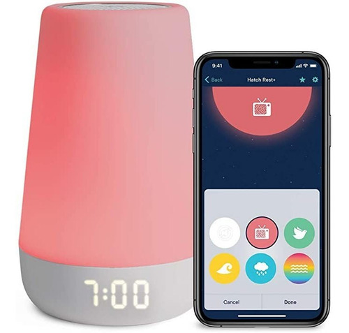 Hatch Resto Baby Sound Machine, Luz De La Noche, Time-to-r