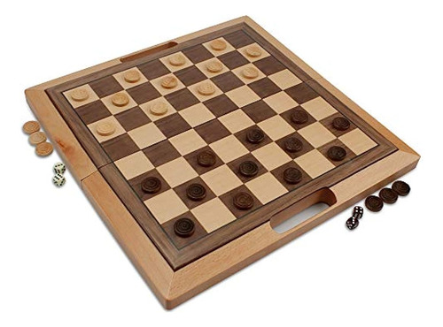 Juegos De Mesa De Ajedrez Plegable De Madera 3 En 1