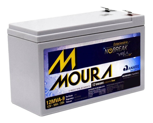 Imagen 1 de 9 de Batería Recargable Sellada 12v 9ah Moura 12mva-9 Ups Alarmas